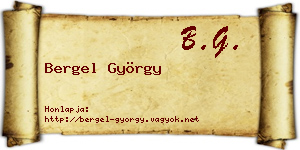 Bergel György névjegykártya