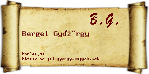 Bergel György névjegykártya