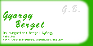 gyorgy bergel business card